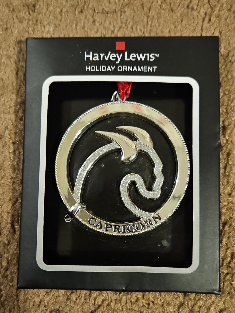 Silver Capricorn Holiday Ornament